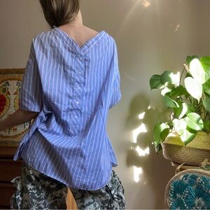 Teija Cotton Pink & Blouse Striped Blouse Size 10 UK/ 4 US